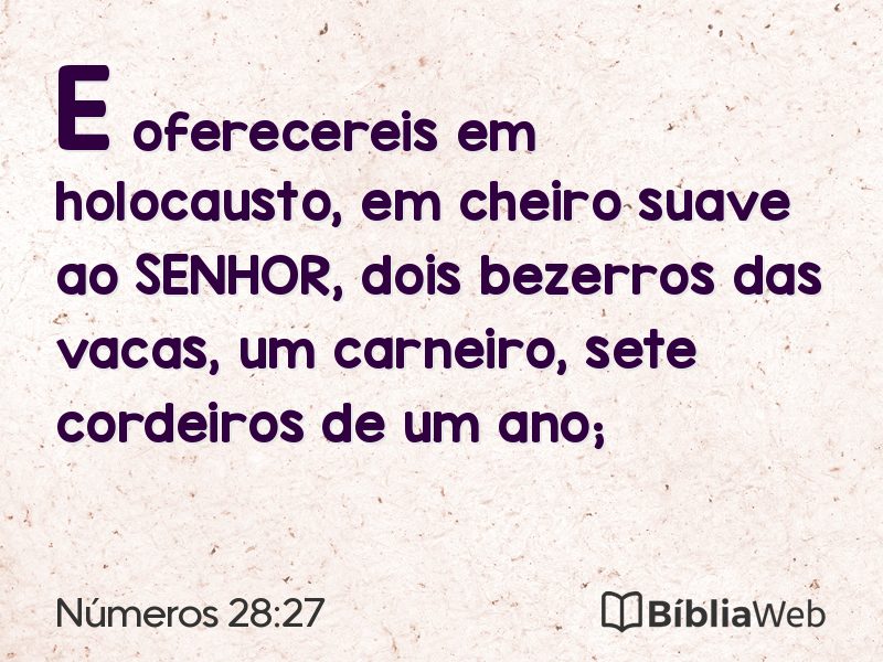 Números 28:27 em imagem para compartilhar