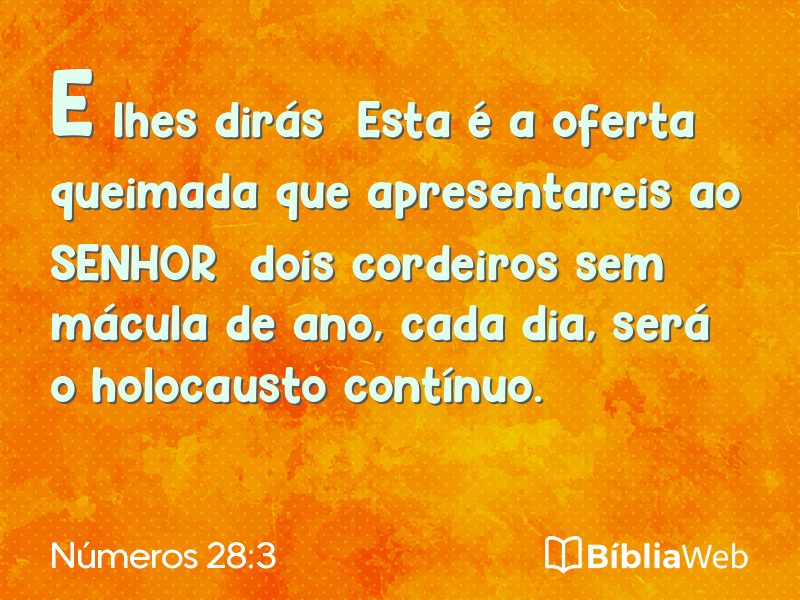 Números 28:3 em imagem para compartilhar