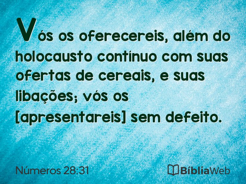Números 28:31 em imagem para compartilhar