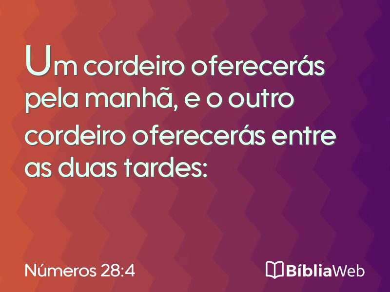 Números 28:4 em imagem para compartilhar