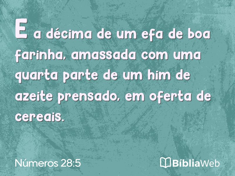 Números 28:5 em imagem para compartilhar