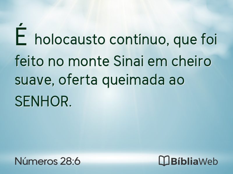 Números 28:6 em imagem para compartilhar