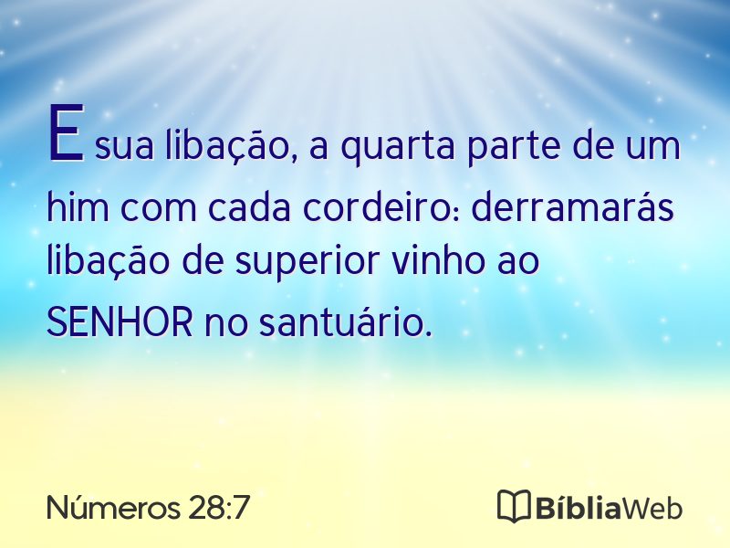 Números 28:7 em imagem para compartilhar