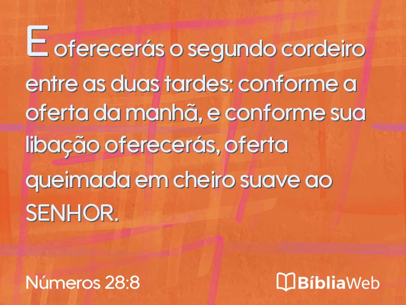 Números 28:8 em imagem para compartilhar
