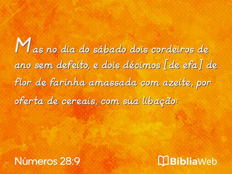 Números 28:9 em imagem para compartilhar
