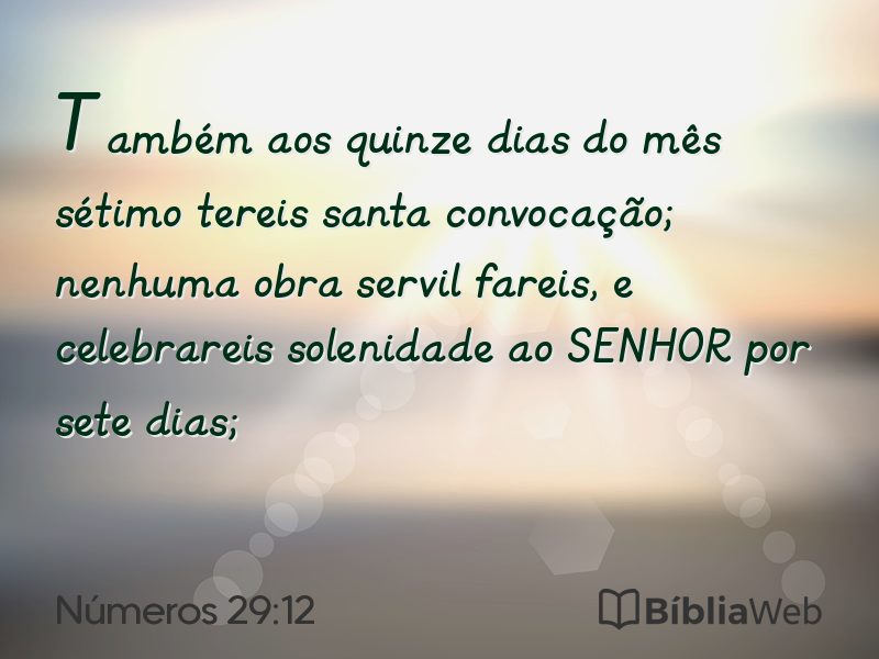 Números 29:12 em imagem para compartilhar