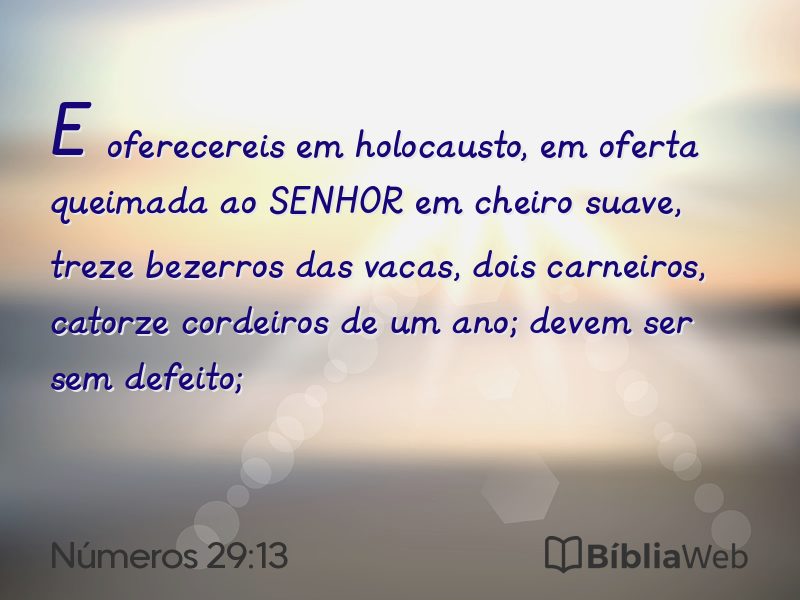 Números 29:13 em imagem para compartilhar