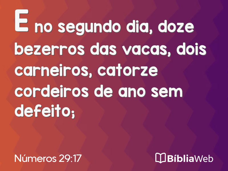 Números 29:17 em imagem para compartilhar