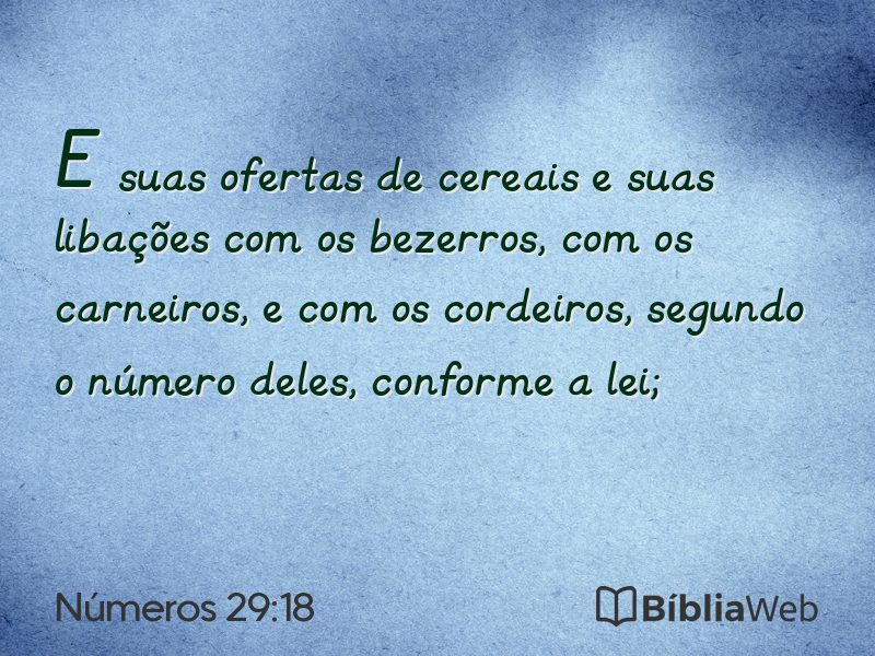Números 29:18 em imagem para compartilhar