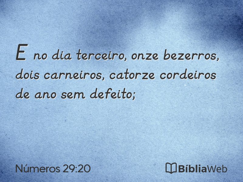 Números 29:20 em imagem para compartilhar