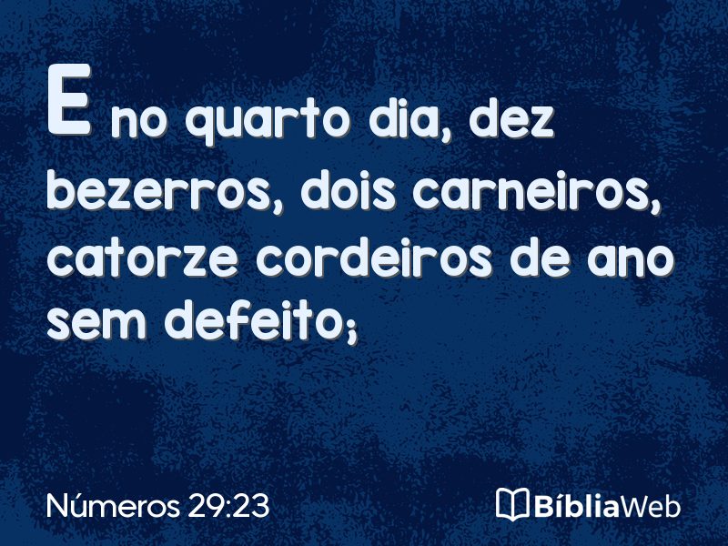Números 29:23 em imagem para compartilhar