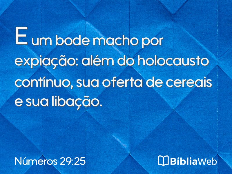 Números 29:25 em imagem para compartilhar