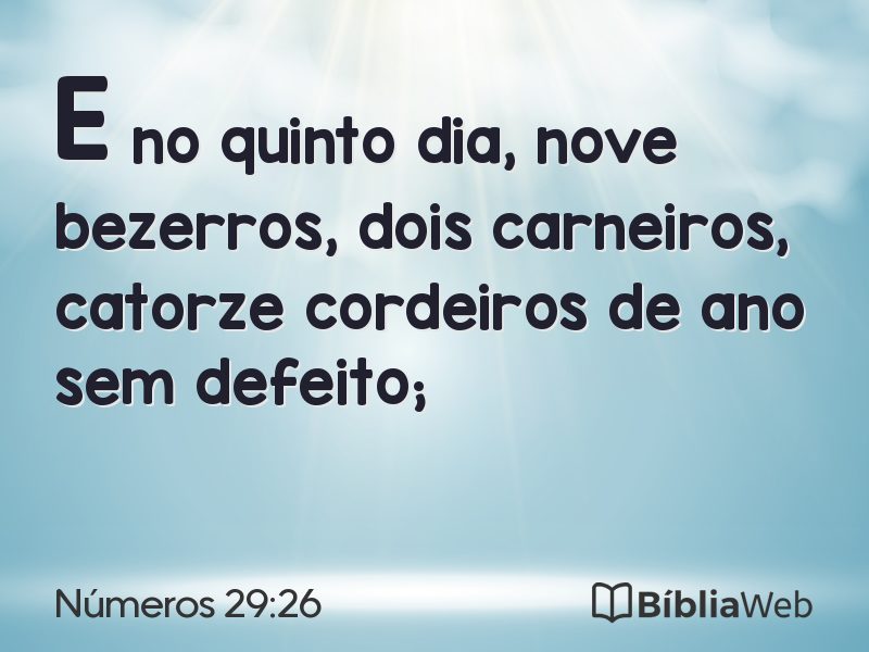 Números 29:26 em imagem para compartilhar