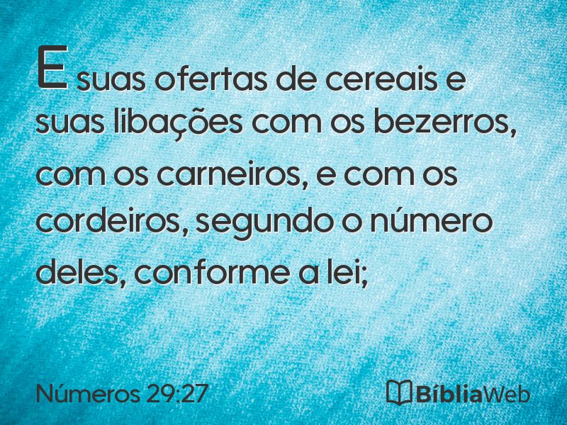 Números 29:27 em imagem para compartilhar