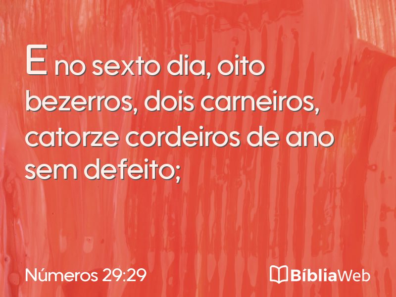 Números 29:29 em imagem para compartilhar