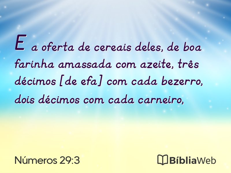 Números 29:3 em imagem para compartilhar