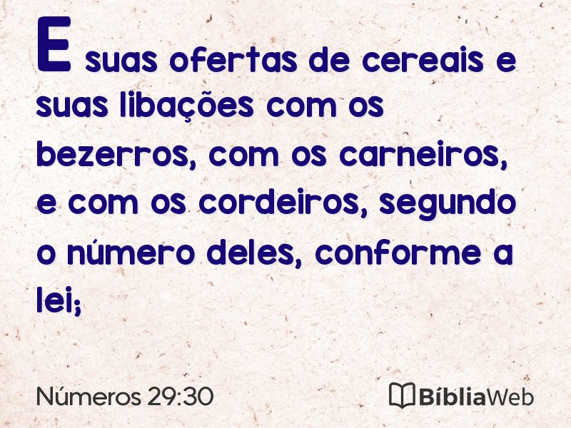 Números 29:30 em imagem para compartilhar