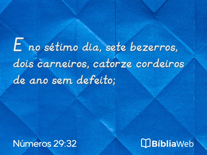 Números 29:32 em imagem para compartilhar