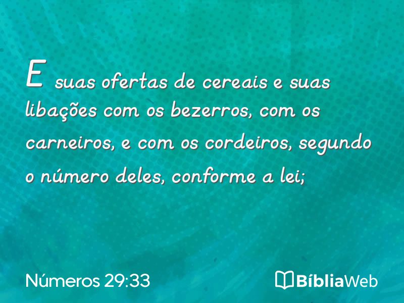 Números 29:33 em imagem para compartilhar