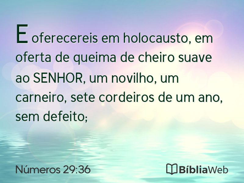 Números 29:36 em imagem para compartilhar