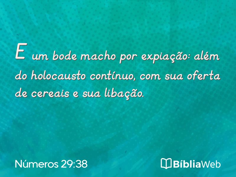 Números 29:38 em imagem para compartilhar