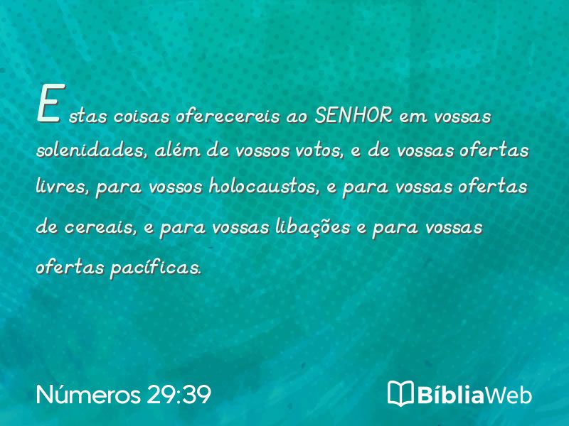 Números 29:39 em imagem para compartilhar