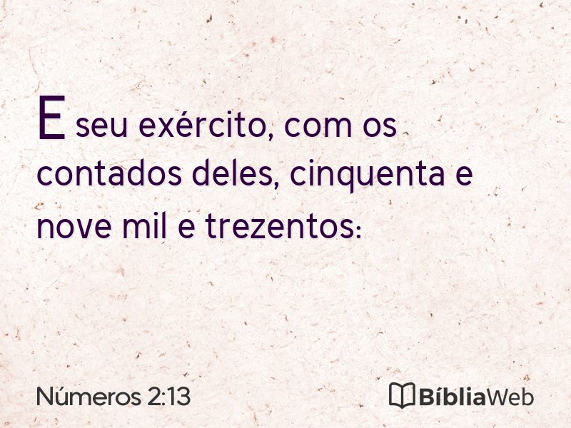 Números 2:13 em imagem para compartilhar