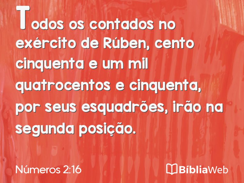 Números 2:16 em imagem para compartilhar