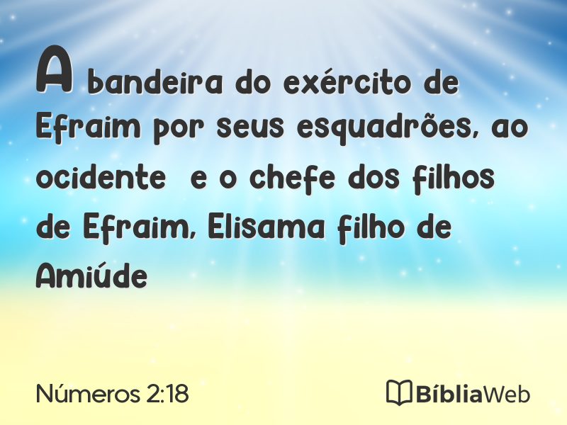 Números 2:18 em imagem para compartilhar