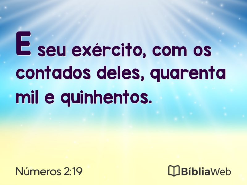 Números 2:19 em imagem para compartilhar