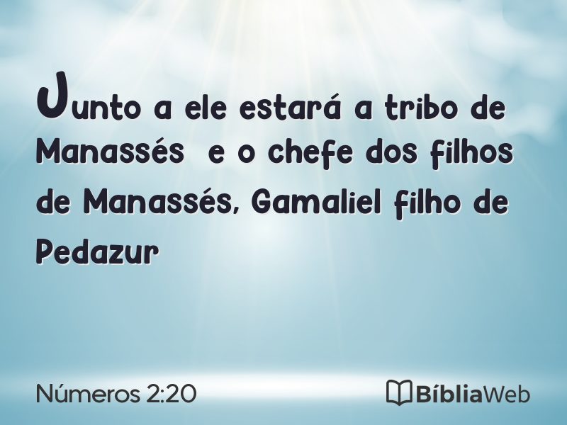 Números 2:20 em imagem para compartilhar