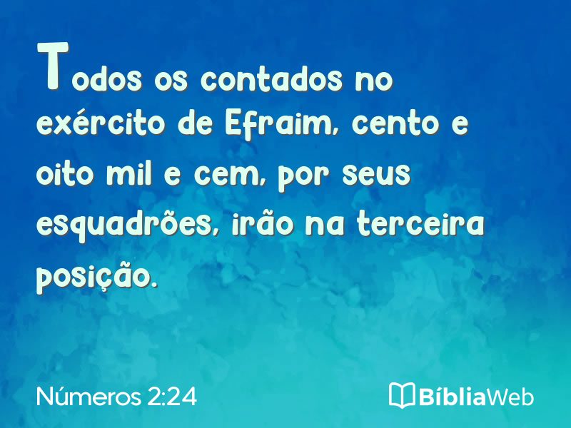 Números 2:24 em imagem para compartilhar