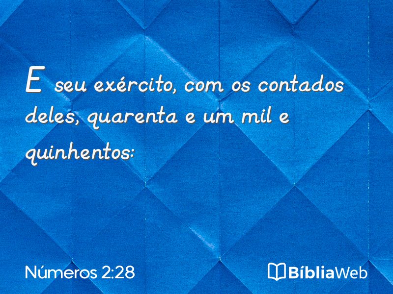 Números 2:28 em imagem para compartilhar