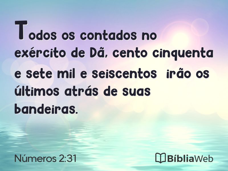Números 2:31 em imagem para compartilhar