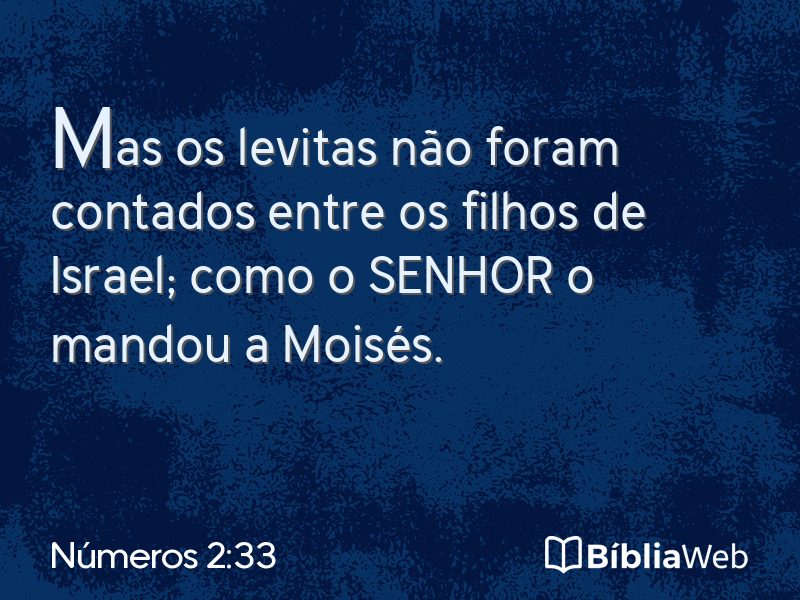Números 2:33 em imagem para compartilhar