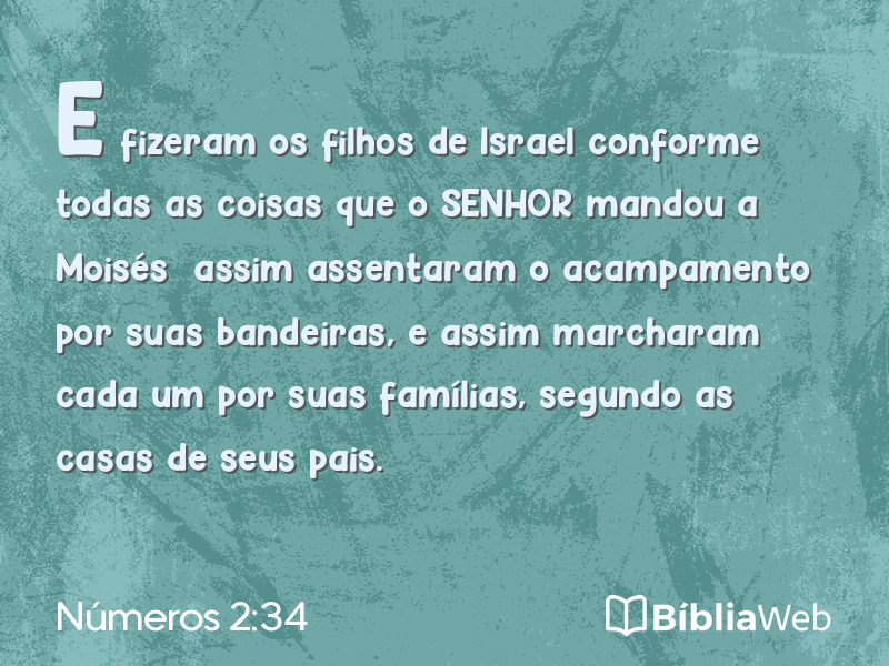 Números 2:34 em imagem para compartilhar