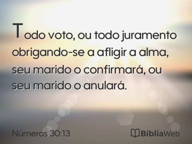 Números 30:13 em imagem para compartilhar