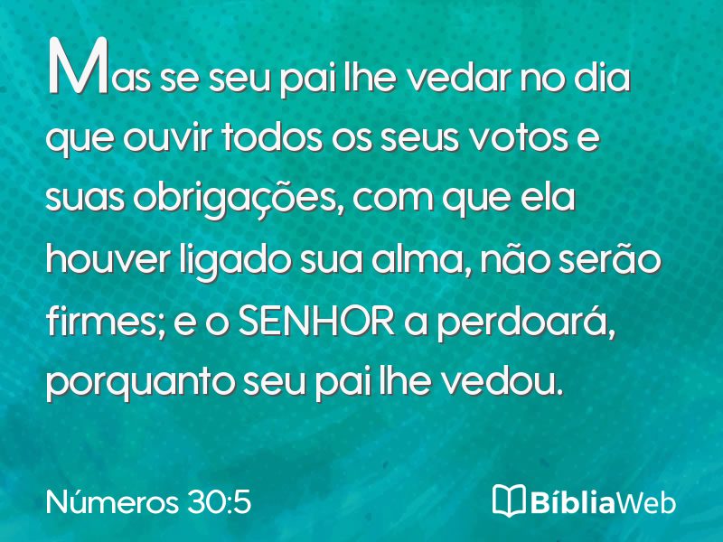 Números 30:5 em imagem para compartilhar
