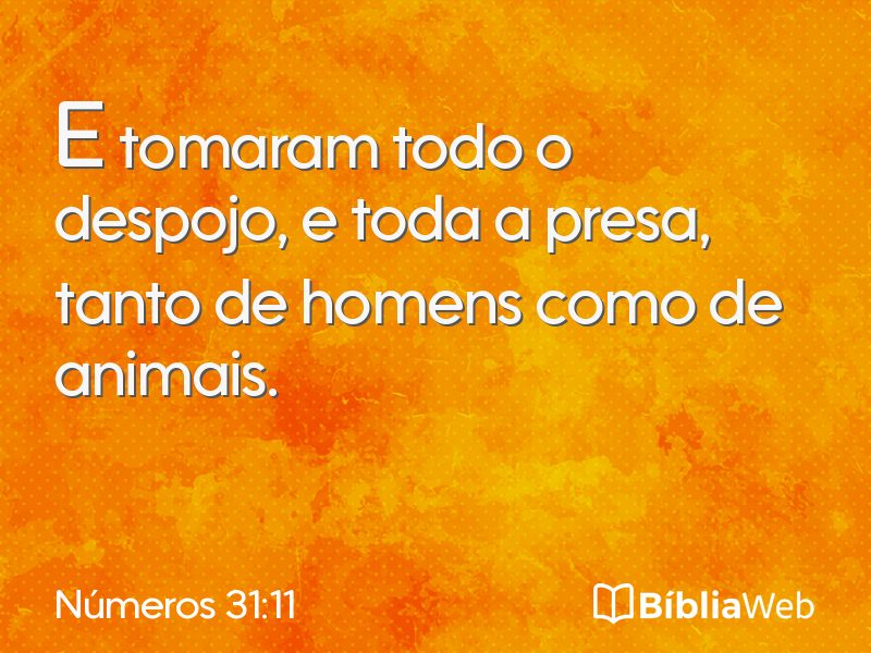 Números 31:11 em imagem para compartilhar