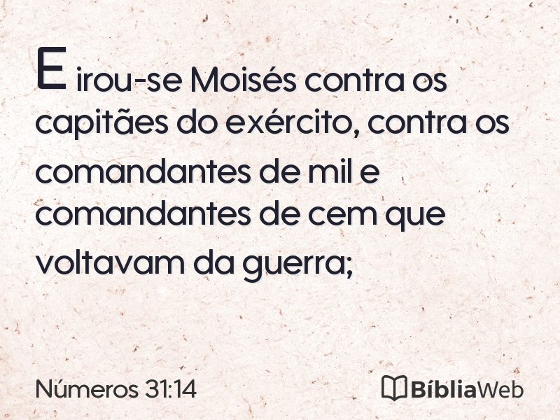 Números 31:14 em imagem para compartilhar