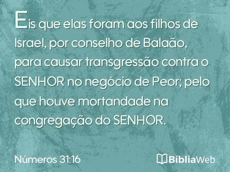 Números 31:16 em imagem para compartilhar