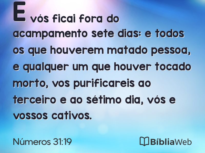 Números 31:19 em imagem para compartilhar