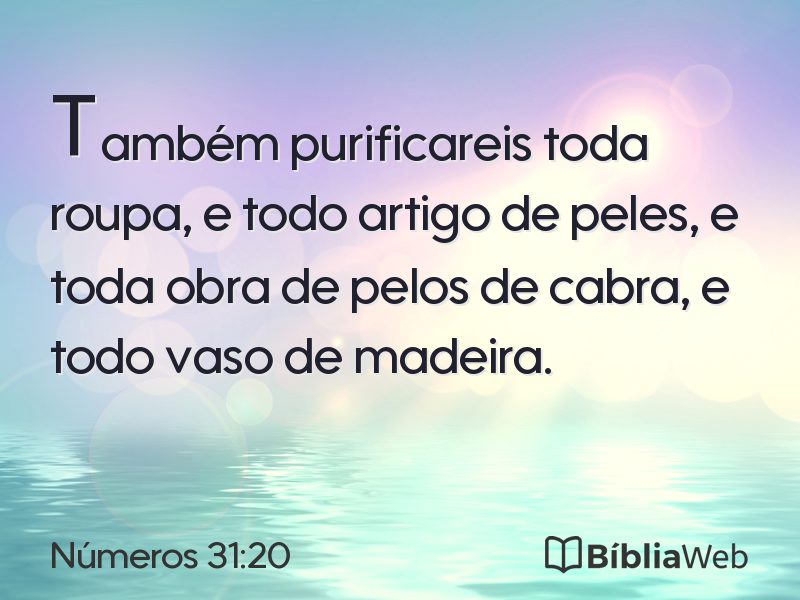 Números 31:20 em imagem para compartilhar