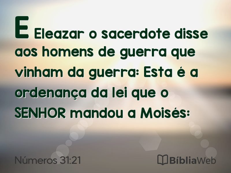 Números 31:21 em imagem para compartilhar