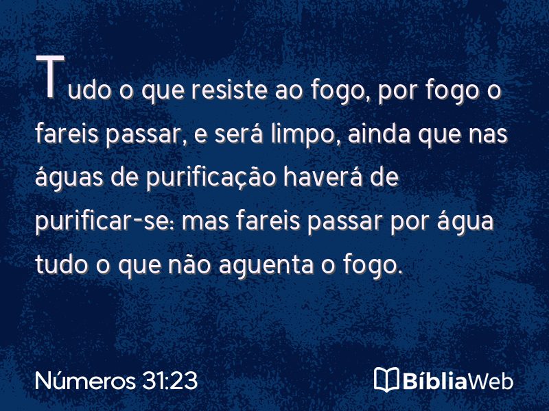 Números 31:23 em imagem para compartilhar