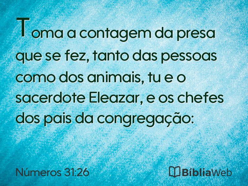 Números 31:26 em imagem para compartilhar