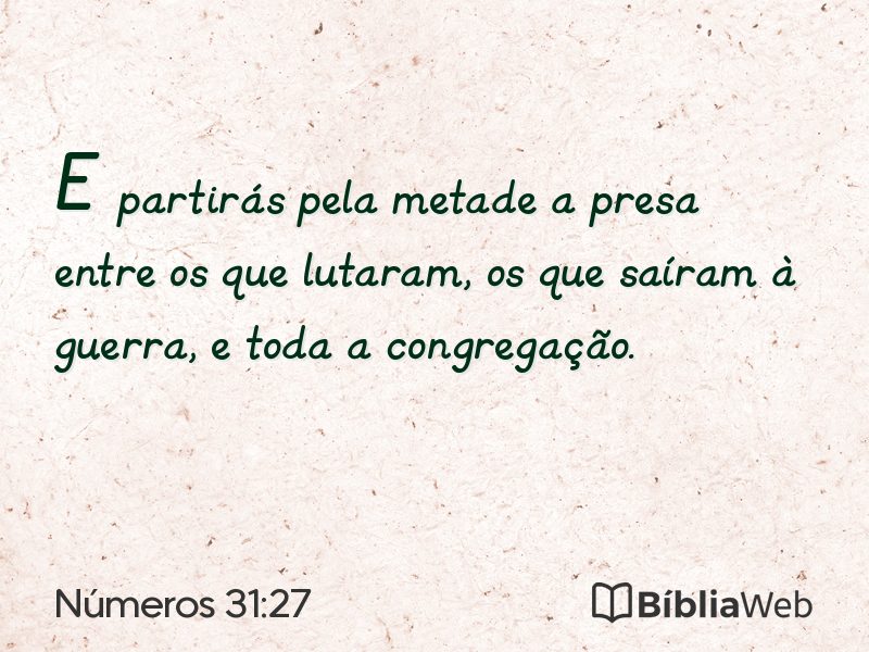 Números 31:27 em imagem para compartilhar