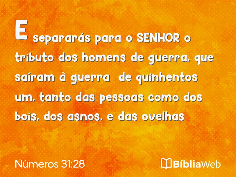 Números 31:28 em imagem para compartilhar