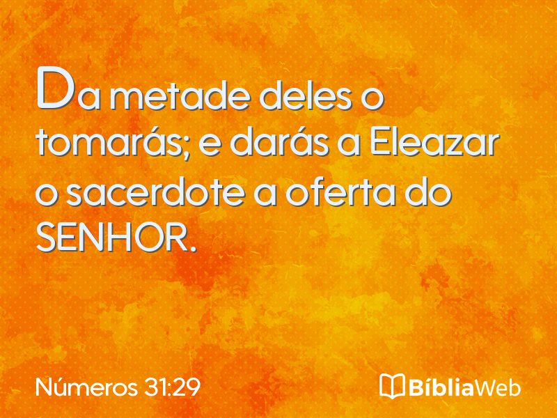 Números 31:29 em imagem para compartilhar