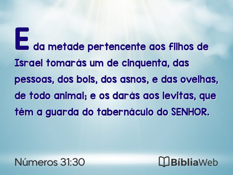 Números 31:30 em imagem para compartilhar